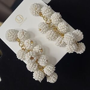 Fashion Laura Janelle white grape drop earrings